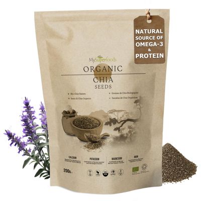 MySuperfoods Organic Chia Seeds 200g, Natural Source of Omega-3 & Protein