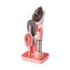 MACIMO Cleaning Brush With 4 Heads Soap Dispenser Refillable Washing Sponge Kitchen Brush With Stand (Color : Pink) view 1
