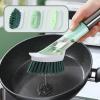 MACIMO Cleaning Tools Silicone Dish Brush For Kitchen Soap Dispenser Dishwashing Household Useful Things (Color : Yellow) view 2