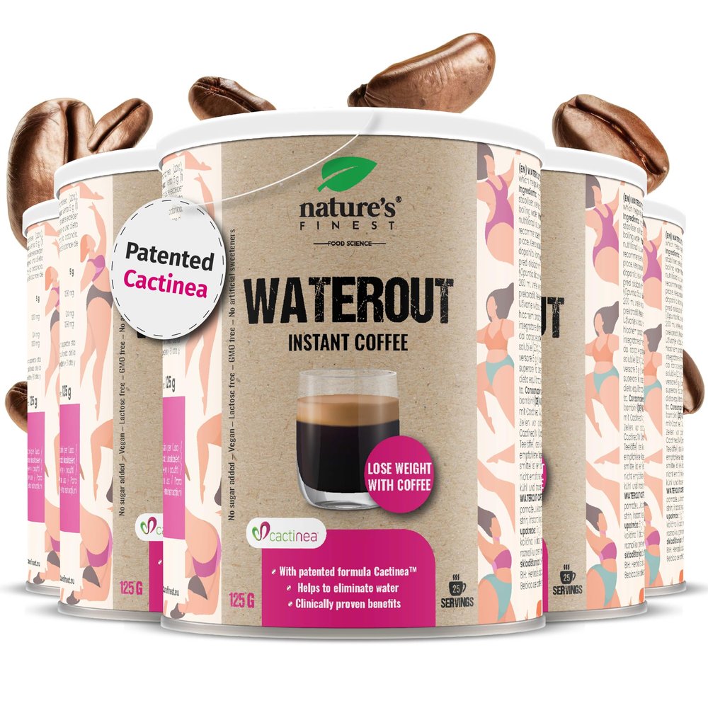 Nature's Finest by Nutrisslim WaterOut Coffee Powder, Vegan Arabica Detox Slim Coffee for Weight Support, Anti-Bloat, and Energy Boost, 125g