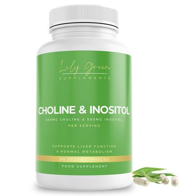 Lily Green Choline & Inositol Capsules | 500mg of Inositol & Choline Supplement Per Serving | Liver Support Supplements for Healthy Metabolism | 90 Vegan Capsules | Made in UK