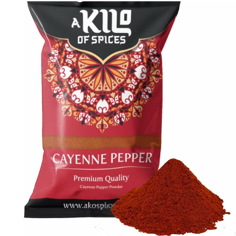 A Kilo of Spices | Cayenne Pepper Powder 1 KG | Hottest Pepper | All Purpose Seasoning | Ground Cayenne Chilli Powder | Taco Seasoning | Red Cayenne Spice | Premium Quality | Vegan Red Pepper