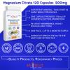 Nutrilus Magnesium Citrate Capsules 120 x 500mg - 150mg of Bioavailable Elemental Magnesium per Capsule - not Tablets - for Bones - Muscles - Tiredness - Cramps - Sleep view 2