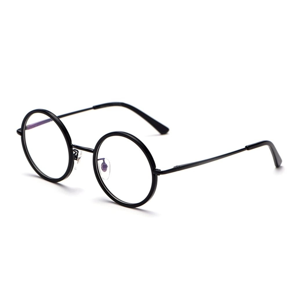 Reading Glasses for Women and Men, Retro Computer Eyeglasses, Fashion Round Glasses, with Spring Hinges (Color : Black, Size : 2.5)