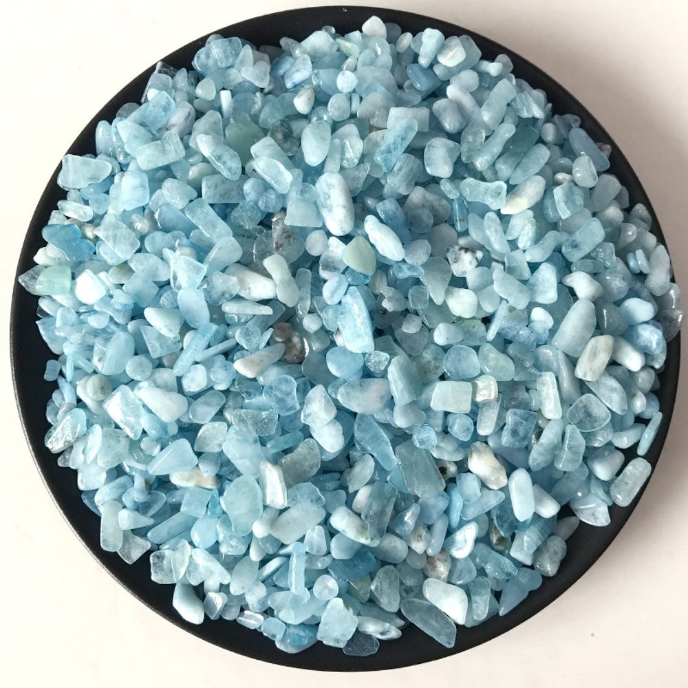 100g Natural Aquamarine Quartz Gravel Crystal Stone Rock Chips Specimen Natural Stones and Minerals
