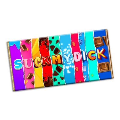 Suck my Dick Chocolate Bar Wrapper Novelty Gift Present Funny Rude Adult Insulting for Birthday Christmas Xmas Valentines (#1157) (with chocolate bar)