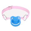 ABDL Adult Pacifier Gag - DDLG Dummy Gag for Adults - Light Pink with Blue Pacifier view 1