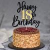 Black Gold Glitter Happy 18th Birthday Cake Topper,Happy 18 Birthday Cake Decoration for 18 & Fabulous Birthday,Hello 18 Party Anniversary Party Cake Decorations Supplies view 4