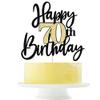 Black Gold Glitter Happy 70th Birthday Cake Topper,Happy 70 Birthday Cake Decoration for 70 & Fabulous Birthday,Hello 70 Party Anniversary Party Cake Decorations Supplies view 1