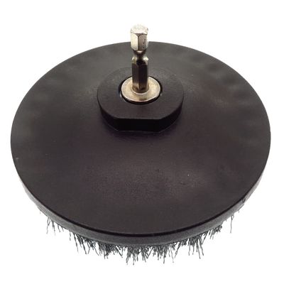 FEMSIS 5inch Drill Brush Power Scrubber Cleaning Brush with M14 Thread Drill Adaper for Cleaning Carpets, Kitchens and Bathrooms (Color : 5inch Black-Hard)