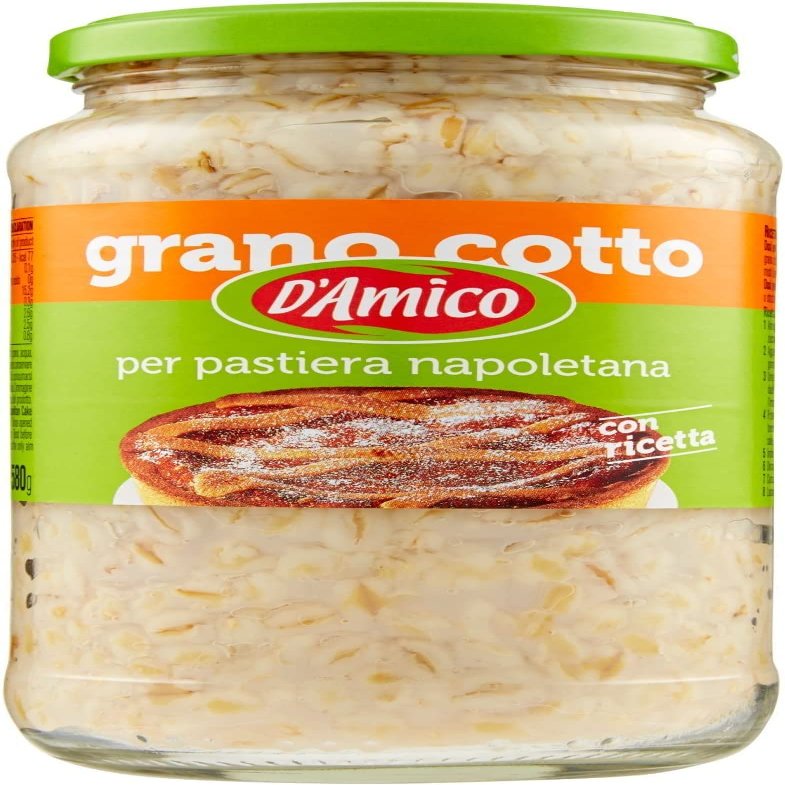 3X D'Amico Grano Cotto Cooked Grain for Napoletan Pastiera Italian Cakes Desserts 580gn