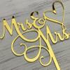 JIEEIN Mrs & Mrs Cake Topper-Wedding/ Anniversary Cake Topper,Gay and Lesbian,LGBT Marriage Union,Love is Love-Mirror Gold Acrylic view 3