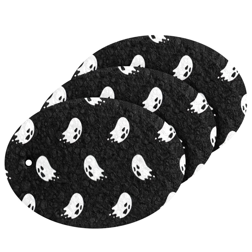 Dish Sponge Scrubber for Non-Stick Cookware Natural Kitchen Sponges Non Scratch Cleaning Sponges Wood Pulp Cotton Halloween Spooky