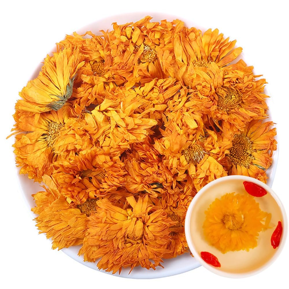 100% Calendula 35g/1.23oz Fresh, Non GMO Loose Leaf, Natural Dried Flowers Herbs for Soap Making, Syrup, Drinks, Baking, DIY Beauty, Sachets & Fresh Fragrance marigold