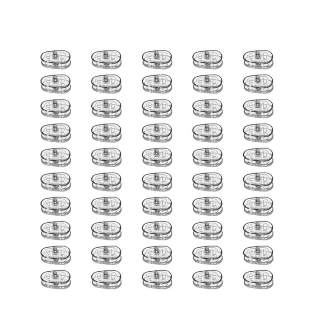 25 Pairs 14x7 15x9MM Silicone Nose Pads for Glasses Clear Gold Anti-Slip Nose Pads Soft Eye Care Tools Eyeglasses Accessories-14x7mm Transparent