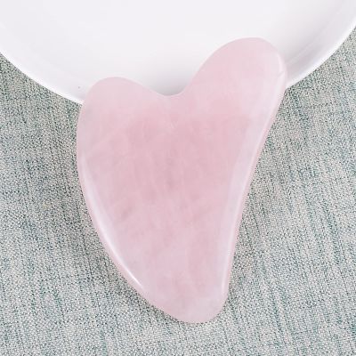 1 Pcs Gua Sha Tool Natural Rose Quartz Skin,80x50x6 Mm