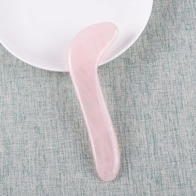 1 Pcs Gua Sha Tool Natural Rose Quartz Skin,115x40x6 Mm