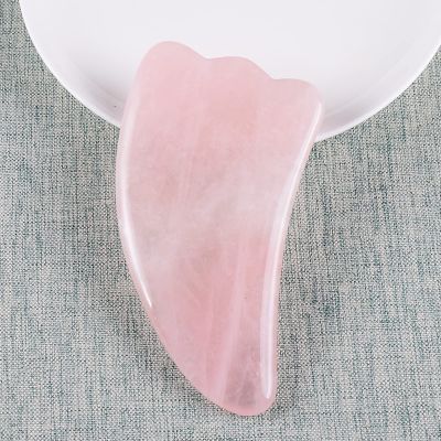 1 Pcs Gua Sha Tool Natural Rose Quartz Skin,100x55x6 Mm