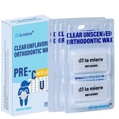 8 Boxes/Pack Pre-Cut Food Grade Dental Wax Orthodontic Wax Braces Wax Shield Lips & Gums Dental Teeth Braces Wearer Unscented (Unscented, 1pack)