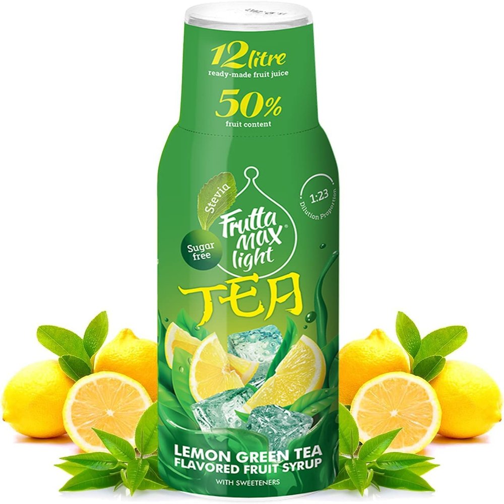FruttaMax Sugar-Free Green Tea Syrup 50% Real Fruit | Low-Calorie Drink Syrup for Soda Makers, Cocktails & Desserts 500ml