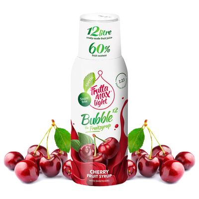 FruttaMax Sugar-Free Sour Cherry Syrup  60% Real Fruit | Low-Calorie Drink Syrup for Soda Makers, Cocktails & Desserts  500ml
