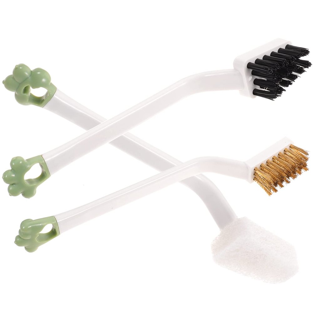 3Pcs Brush pan artifact gas stove cleaner dish scrubber brush stove cleaner for gas burner metal rust remover scrub brush for dishes kitchen wire brush white Gas stoves plastic