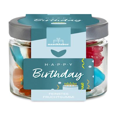 Happy Birthday Fruit Gummies | Birthday Gift | Gift for Birthday | Your Gift for Birthday | Gift in a Practical Storage Jar
