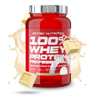 Scitec Nutrition 100% Whey Protein Professional Enhanced with Extra Amino Acids & Digestive Enzymes Gluten-Free Palm Oil Free, 920 g, White Chocolate