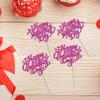 Gyufise 24Pcs Happy Valentine's Day Cupcake Toppers Rose Red Glitter Sweet Love Be Mine Valentines Cupcake Picks Valentine's Day Theme Birthday Party Cake Decorations Supplies view 2