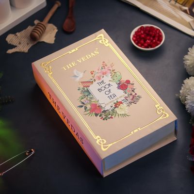 The Vedas Book Of Tea Gift Set | Assorted Tea Bags Gift Box | 12 Exotic Herbal Tea Blends | 4 Units of Each Variety, Net 48 | Best for Corporate Gifting | Tea Gift Hamper