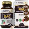 NAC N-Acetyl-Cysteine 600mg L-Cysteine Vegan Supplement | 90 Capsules Pure NAC N-Acetylcysteine Cysteine | Glutathione Support Antioxidant | UK Made Clean Veggie Pills view 1