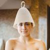 Beavorty 2pcs Felt Showering Hat Women Sauna Cap Breathable Bathroom Heat Insulation Dry Steam Sauna Hat Household Bath Caps view 2