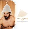 Beavorty 2pcs Felt Showering Hat Women Sauna Cap Breathable Bathroom Heat Insulation Dry Steam Sauna Hat Household Bath Caps view 4