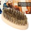 Men's Beard Brush, Comb Soft Bristles Mustard Clean Shaving Brush, Facial Massage Facial Cleaning Oval Bamboo Handle Beard Shaping Tool view 2