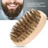 Men's Beard Brush, Comb Soft Bristles Mustard Clean Shaving Brush, Facial Massage Facial Cleaning Oval Bamboo Handle Beard Shaping Tool view 3
