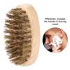 Men's Beard Brush, Comb Soft Bristles Mustard Clean Shaving Brush, Facial Massage Facial Cleaning Oval Bamboo Handle Beard Shaping Tool view 4