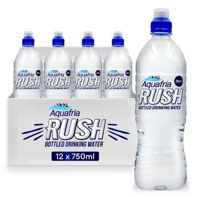 Aquafria Sports Cap Water, 12 Refreshing Pure Still Water Bottles. Manufactured in The UK & 100% Recyclable Plastic Bottles (Case of 12 x 750ml Bottles)