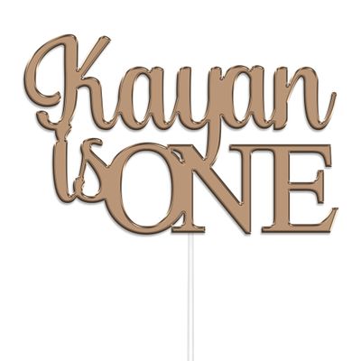 Personalised Cake Topper by KreateSquare | Custom Colour Any Name & Any Age Acrylic Cake Decoration | Happy Birthday Acrylic Cake Topper (Brown)