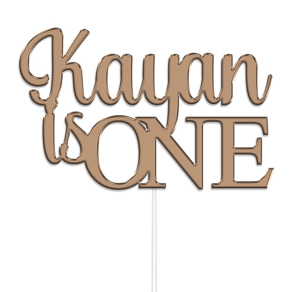 Personalised Cake Topper by KreateSquare | Custom Colour Any Name & Any Age Acrylic Cake Decoration | Happy Birthday Acrylic Cake Topper (Brown)