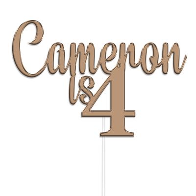 Personalised Any Name & Any Age Acrylic Cake Topper by KreateSquare | Happy Birthday Personalised Cake Topper (Brown)