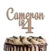 Personalised Any Name & Any Age Acrylic Cake Topper by KreateSquare | Happy Birthday Personalised Cake Topper (Brown) view 3
