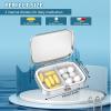 Pill Box 2 Compartment Medicine Pill Case,Portable Pill Box for Pocket or Purse Pill Box Decorative Metal Medicine Vitamin Organizer Unique Gift (4 Pieces, Set-4-van Gogh+Marble) view 4