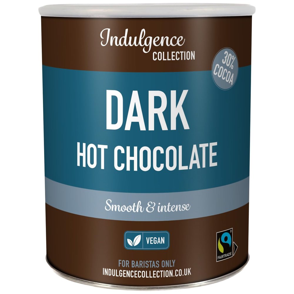 Indulgence Collection Dark Hot Chocolate 2kg, 80 Servings  Fairtrade and Vegan Cocoa Powder  Rich and Velvety Drinking Chocolates, Perfect for Any Occasion