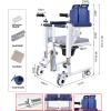 BLOHDI Toilet chair Hydraulic Patient Lift, Bath Chair with Toilet for the Elderly Disabled, Easy Transfer to Toilet and Bathroom, Raised Backrest, with Removable Cushion and Commode view 3