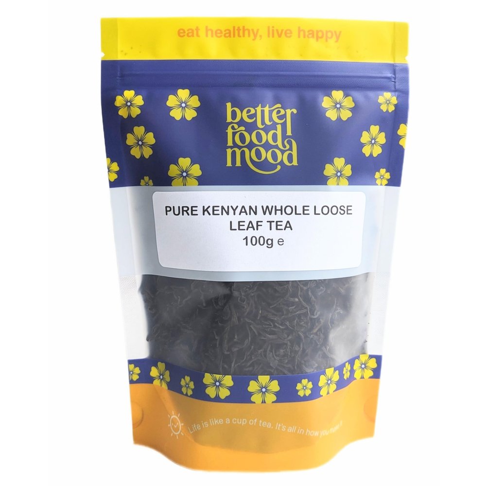 Better Food Mood Pure Kenyan Tea Loose Leaf 100g | Authentic and Pure Kenyan Tea Grown on the Highlands of Kenya | Sourced from Small Scale Farmers (Whole Leaf)