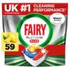 Fairy Platinum Plus Dishwasher Tablets  Bulk Pack, 59 Tablets, XXL Pack, Lemon view 1