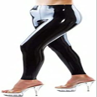 Latex Leggings Rubber Rubber Party Black Fitted 0.4mm,Yellow,m