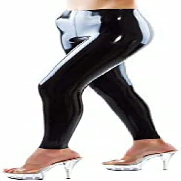 Latex Leggings Rubber Rubber Party Black Fitted 0.4mm,Yellow,m