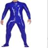 100% Latex Catsuit for Men Navy Blue Skinny Jumpsuits 0.4mm XXS-XXL,Red,XXS view 1