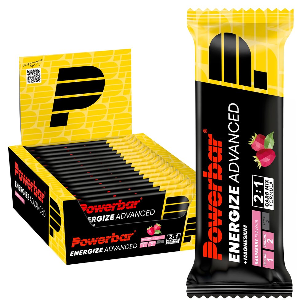 Powerbar - Energize Advanced - Raspberry - 15x55g - High Carb Energy Bar - Magnesium & Sodium